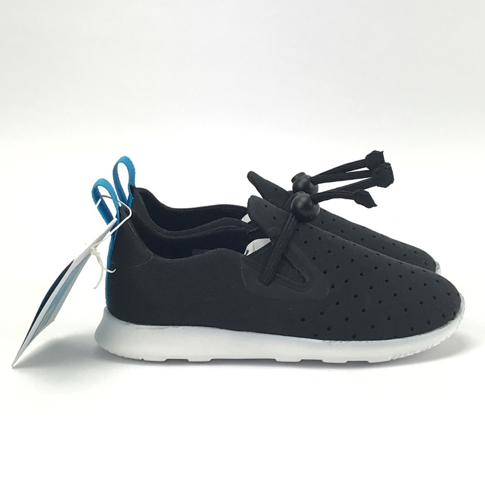 Native Kids Apollo Moc Jiffy Black Slip On Shoes - Picture 3 of 8